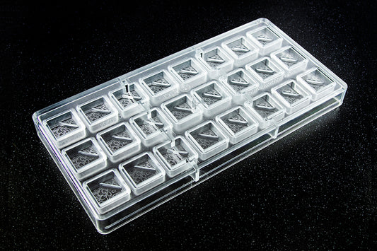CF0204 - Chocolat Form - Square Texture Cocoa Polycarbonate Mould