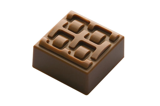CF0210 - Chocolat Form - Praline Square Texture Strap Polycarbonate Mould