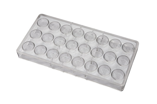 CF0302 - Chocolat Form - Praline Round Cocoa Bean Polycarbonate Mould