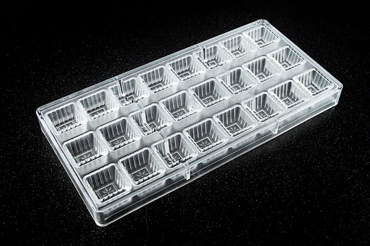 CW1059 - Chocolate World - Chocolate Square Star Polycarbonate Mould