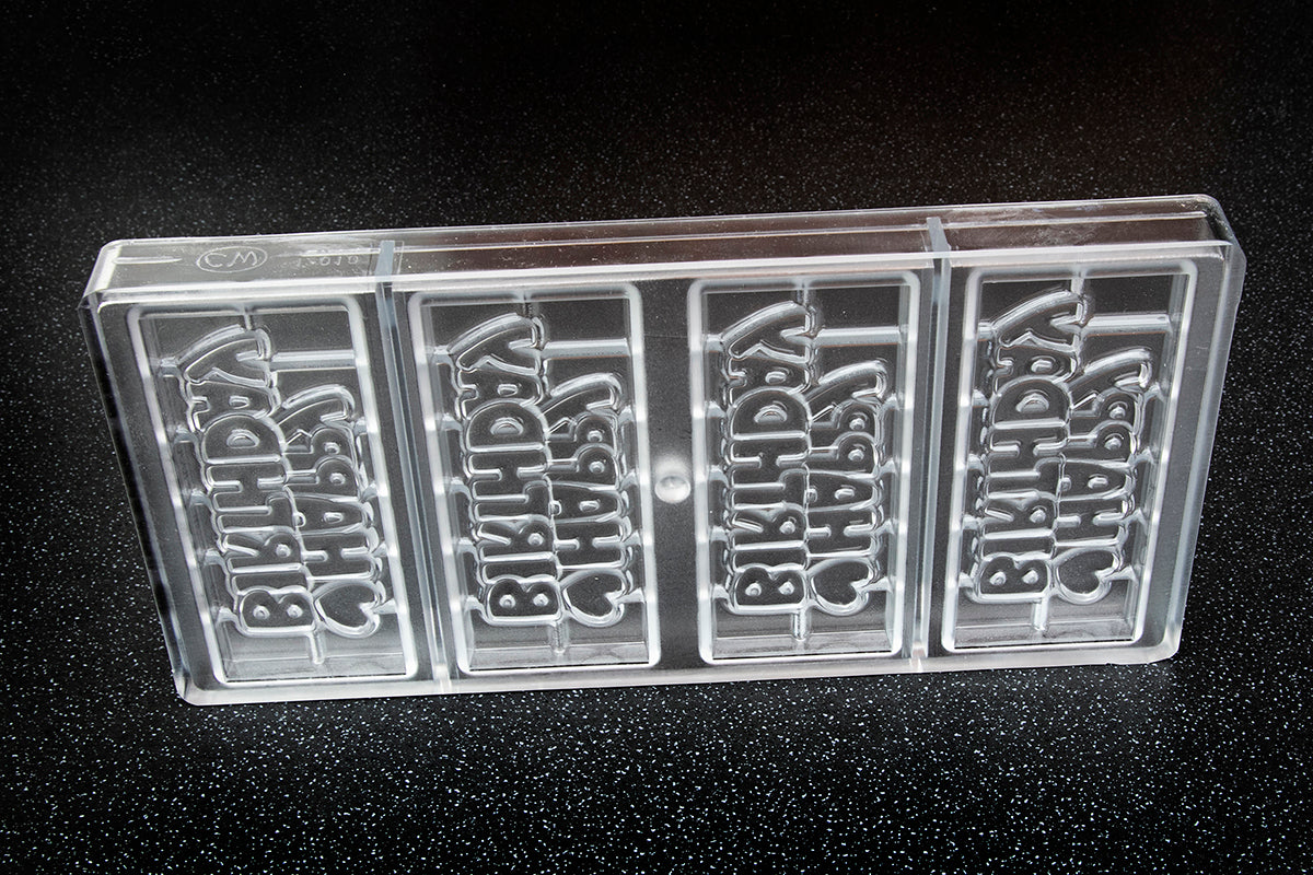 CW12010 - Chocolate World - "Happy Birthday" Tablet Polycarbonate Mould