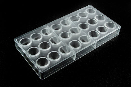 CW12091 - Chocolate World - Half Ribbed American Truffle Polycarbonate Mould
