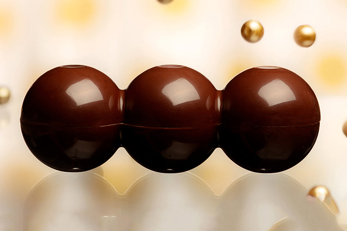 CW12126 - Chocolate World - Double Bar With 3 Balls Polycarbonate Mould