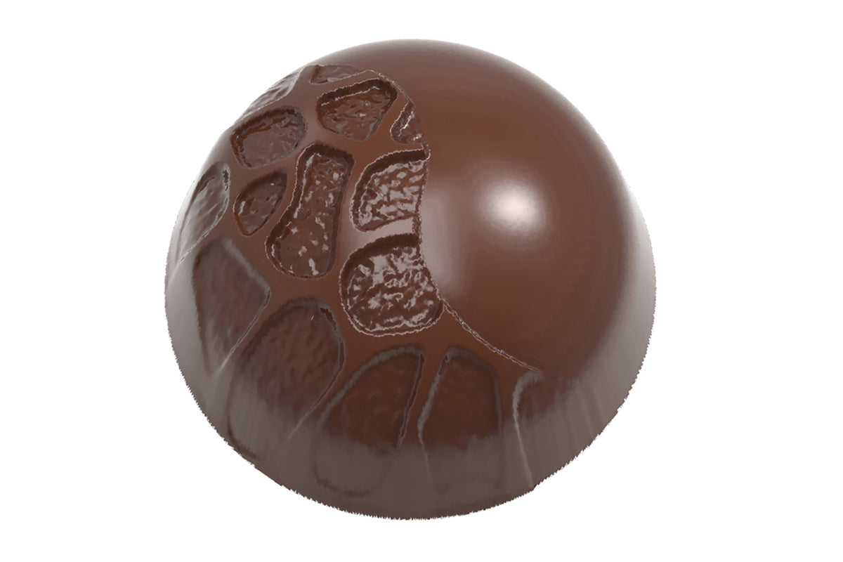 CW12158 - Chocolate World - Half Sphere Giraffe - Nick Kunst Polycarbonate Mould