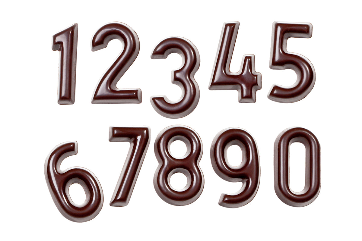 CW1424 - Chocolate World - Numbers 0-9 10 Figures Polycarbonate Mould