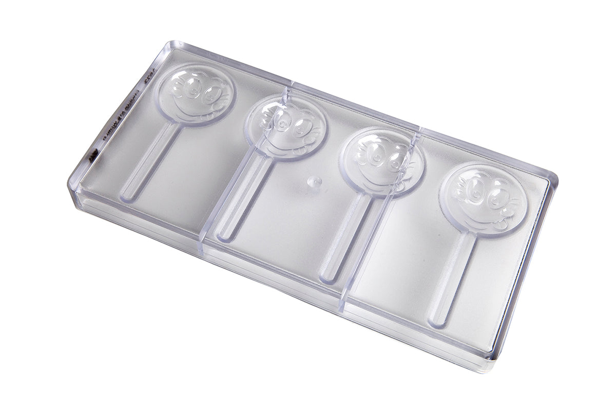 CW1623 - Chocolate World - Lollipop "Smiley" Polycarbonate Mould