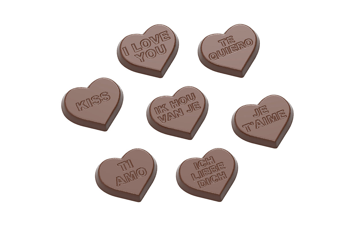 CW1658 - Chocolate World - Hearts 7 Figures Polycarbonate Mould