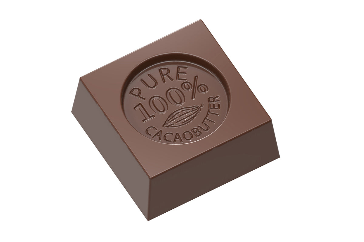 CW1687 - Chocolate World - Cube "100% Cacaobutter" Polycarbonate Mould