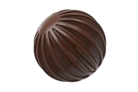 CW1958 - Chocolate World - Half Sphere Pleated Polycarbonate Mould