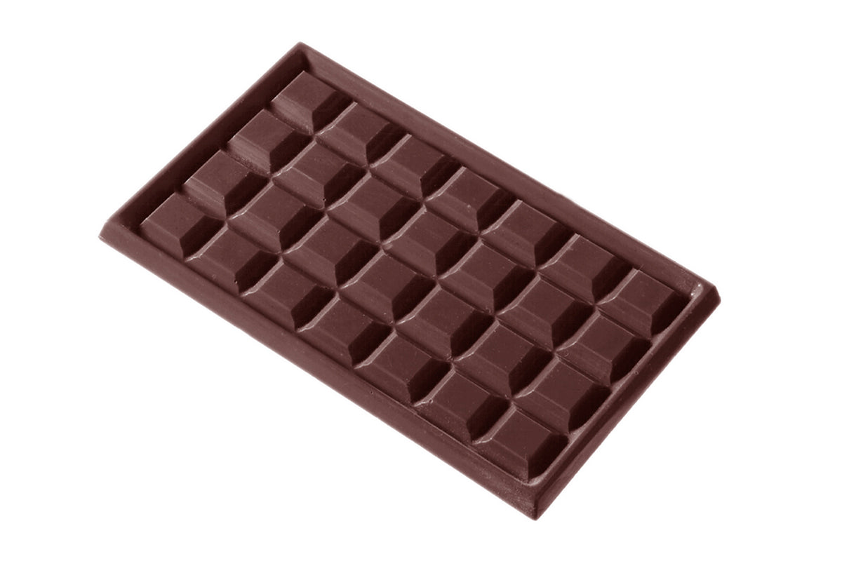CW2108 - Chocolate World - Chocolate Tablet 4 x 7 Flat Polycarbonate Mould