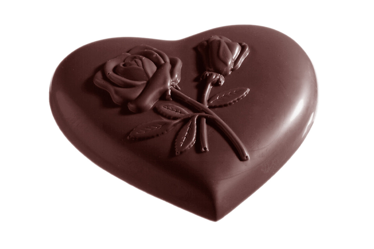 CW2161 - Chocolate World - Chocolate Heart Rose Polycarbonate Mould