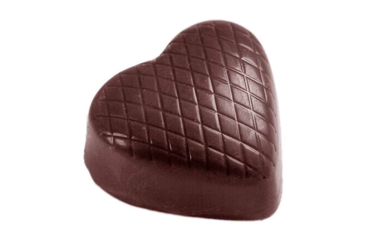 CW2320 - Chocolate World - Checkered Heart Polycarbonate Mould