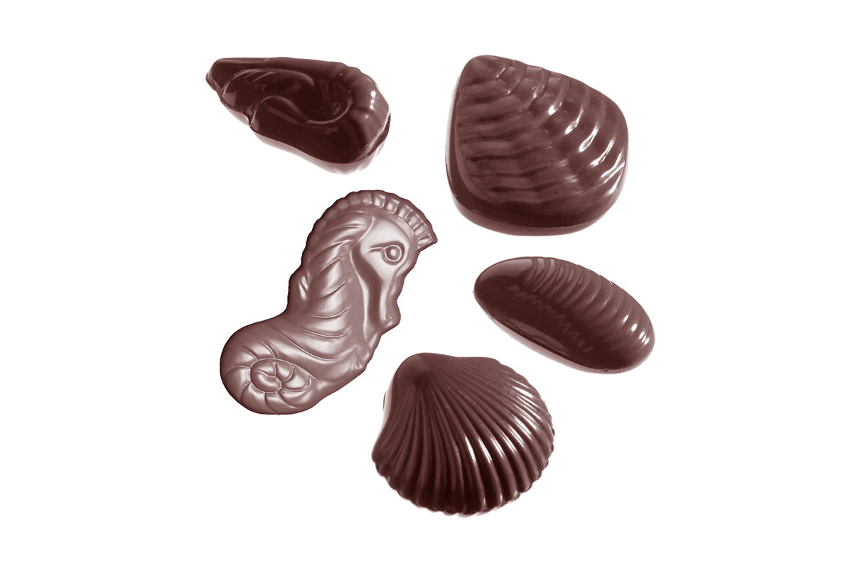 CW2373 - Chocolate World - Seafood Assorted 8 Figures Polycarbonate Mould