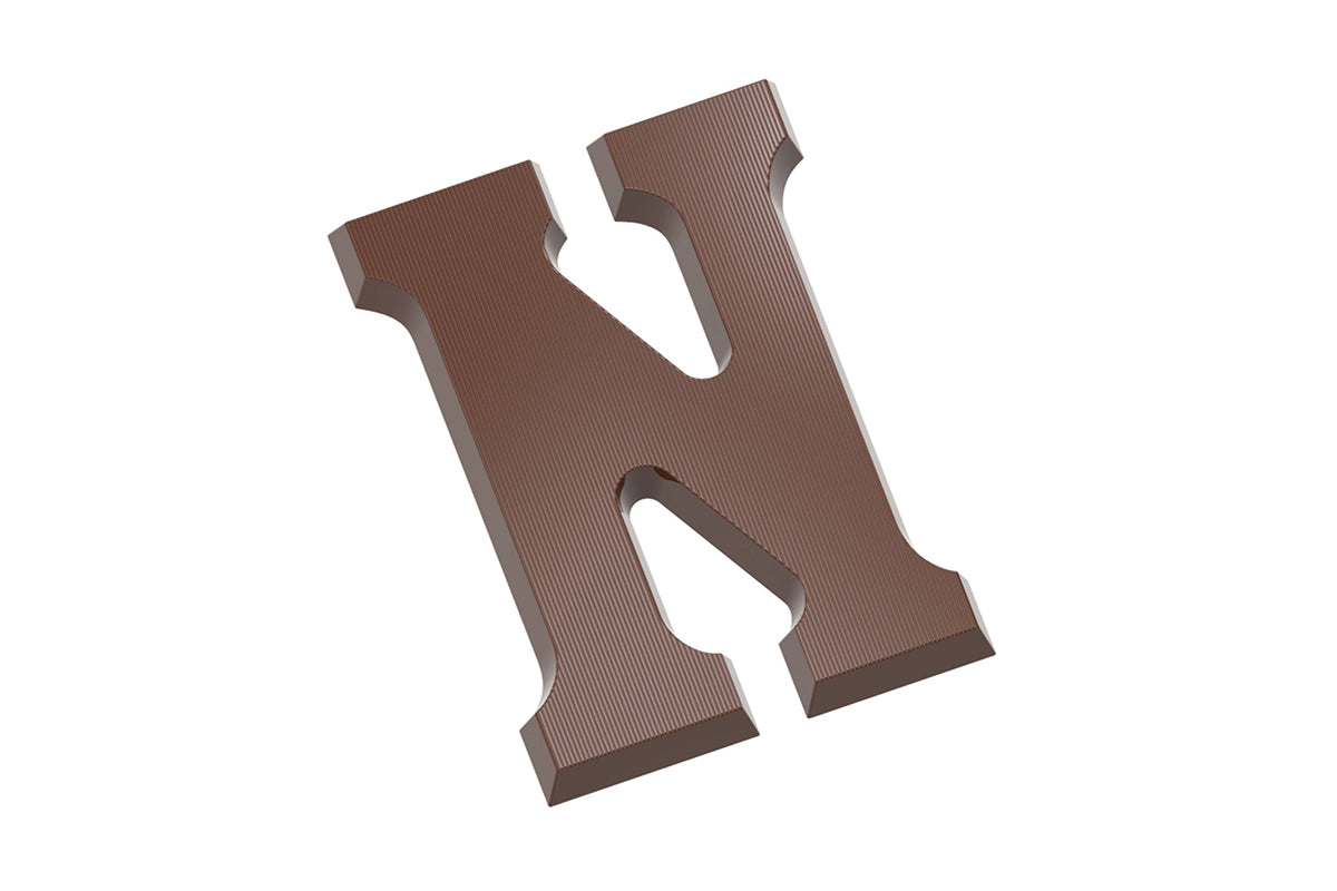 CW2413 - Chocolate World - Chocolate Letter N 135 g Polycarbonate Mould