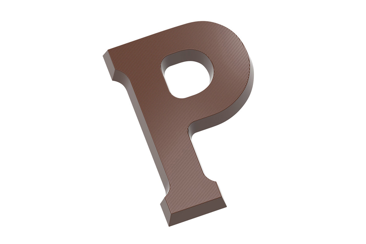CW2415 - Chocolate World - Chocolate Letter P 135 g Polycarbonate Mould
