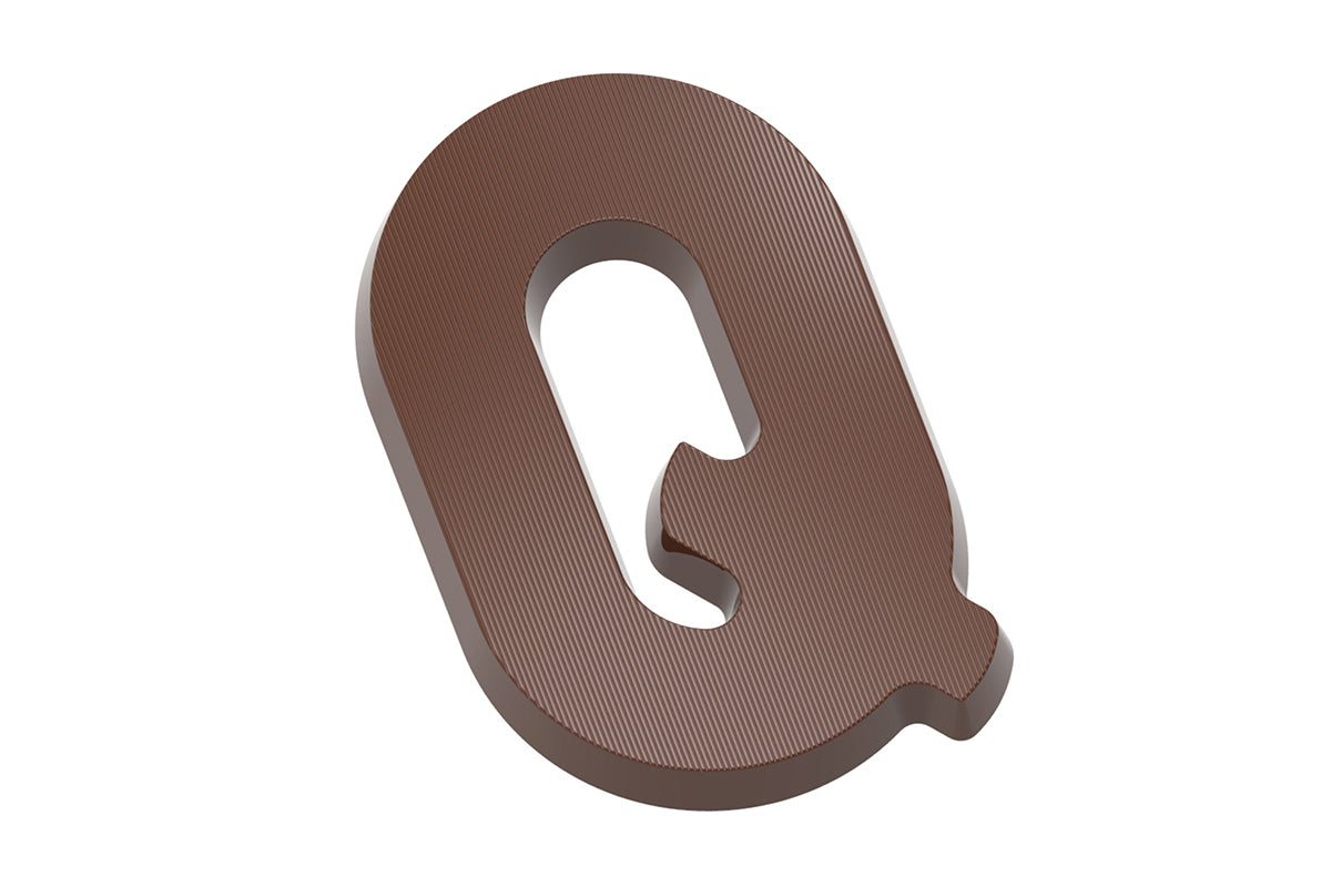 CW2416 - Chocolate World - Chocolate Letter Q 135 g Polycarbonate Mould