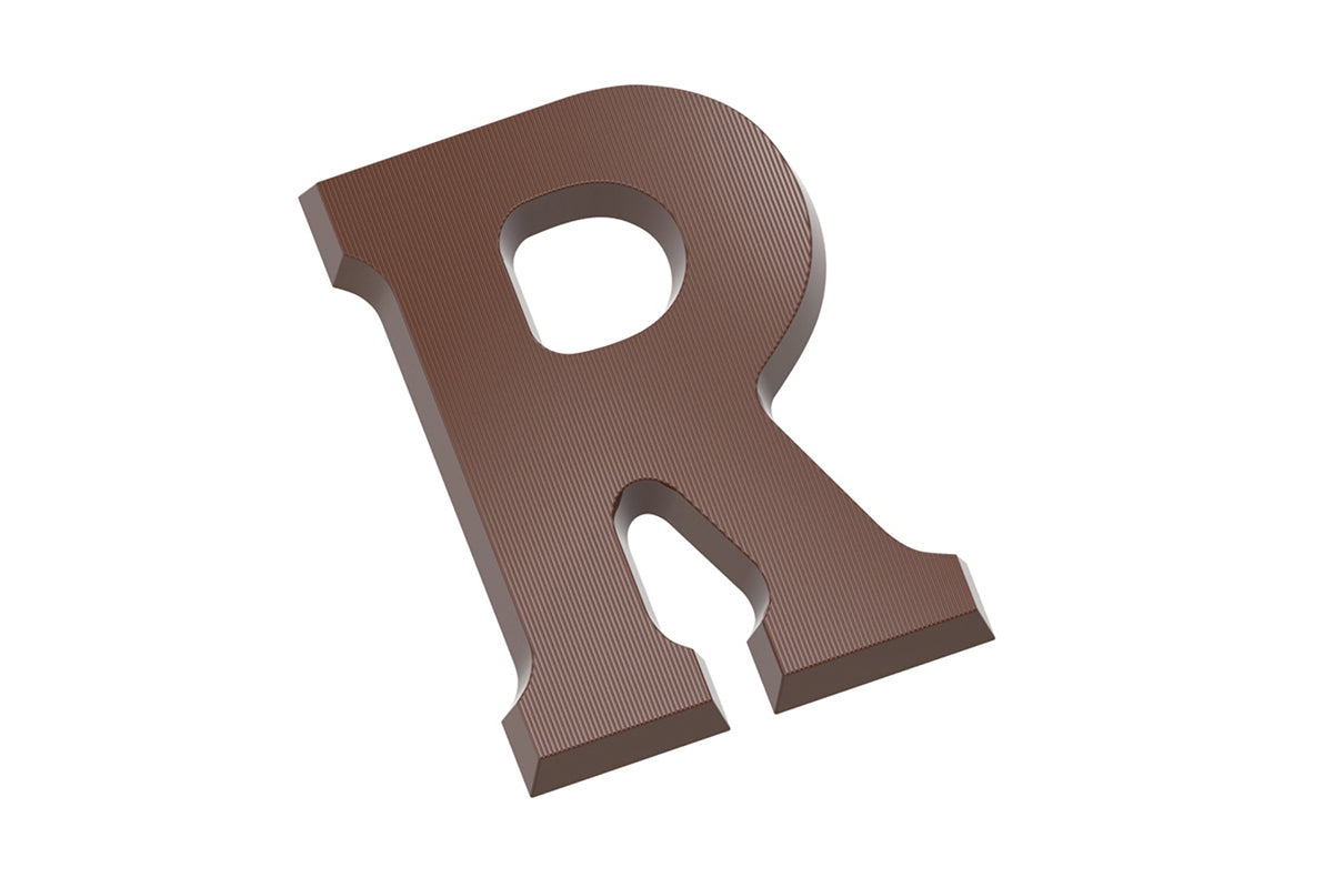 CW2417 - Chocolate World - Chocolate Letter R 135 g Polycarbonate Mould