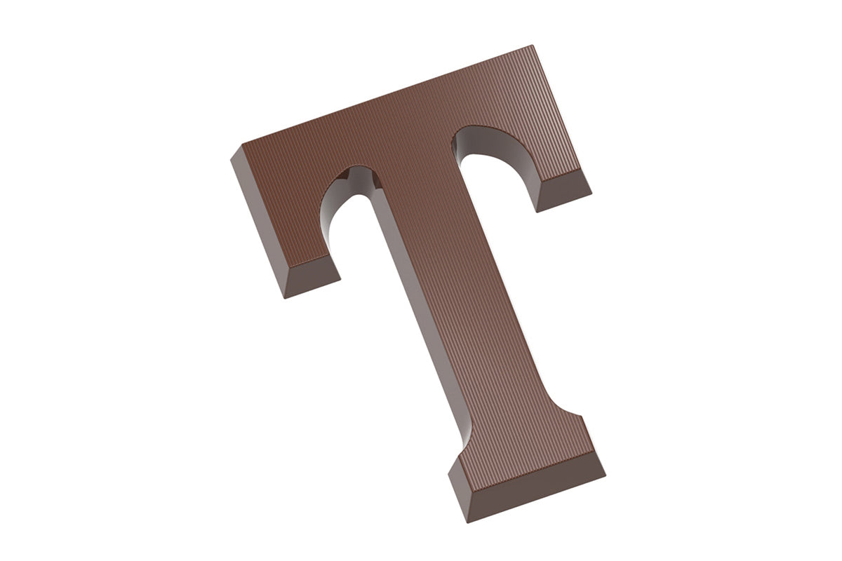 CW2419 - Chocolate World - Chocolate Letter T 135 g Polycarbonate Mould