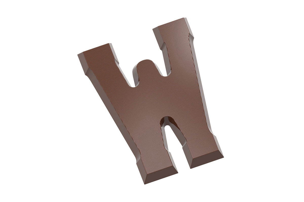CW2422 - Chocolate World - Chocolate Letter W 135 g Polycarbonate Mould