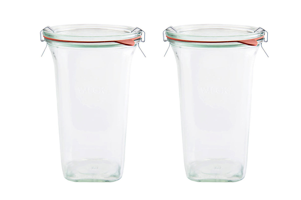 2x WECK® 769 - 795ml Quadro Glass Jar