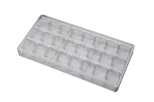 CF0202 - Chocolat Form - Praline Square Leaves Polycarbonate Mould
