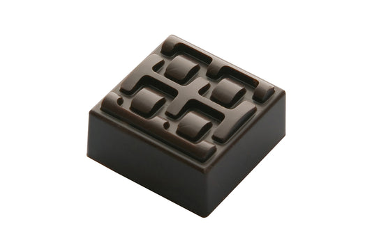 CF0210 - Chocolat Form - Praline Square Texture Strap Polycarbonate Mould