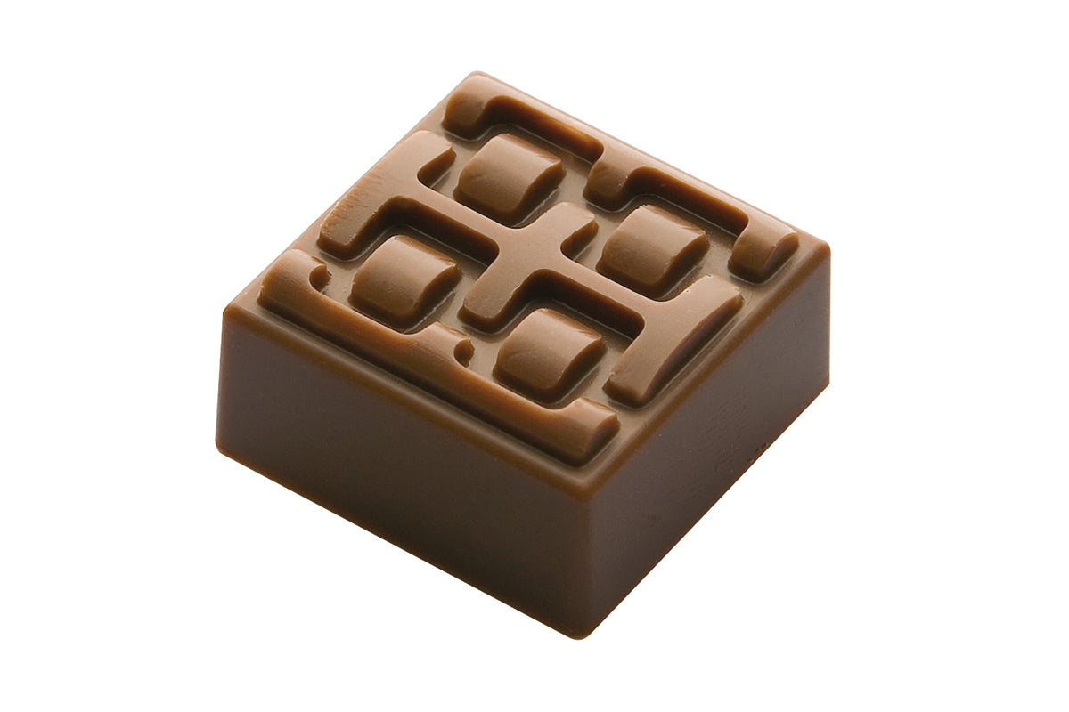 CF0210 - Chocolat Form - Praline Square Texture Strap Polycarbonate Mould
