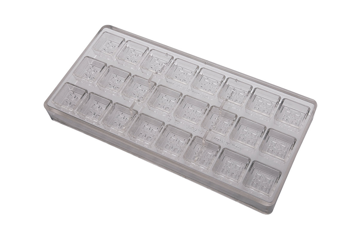 CF0210 - Chocolat Form - Praline Square Texture Strap Polycarbonate Mould