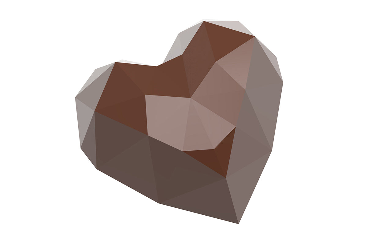 CF0245 - Chocolat Form - Origami Faceted Heart Polycarbonate Mould