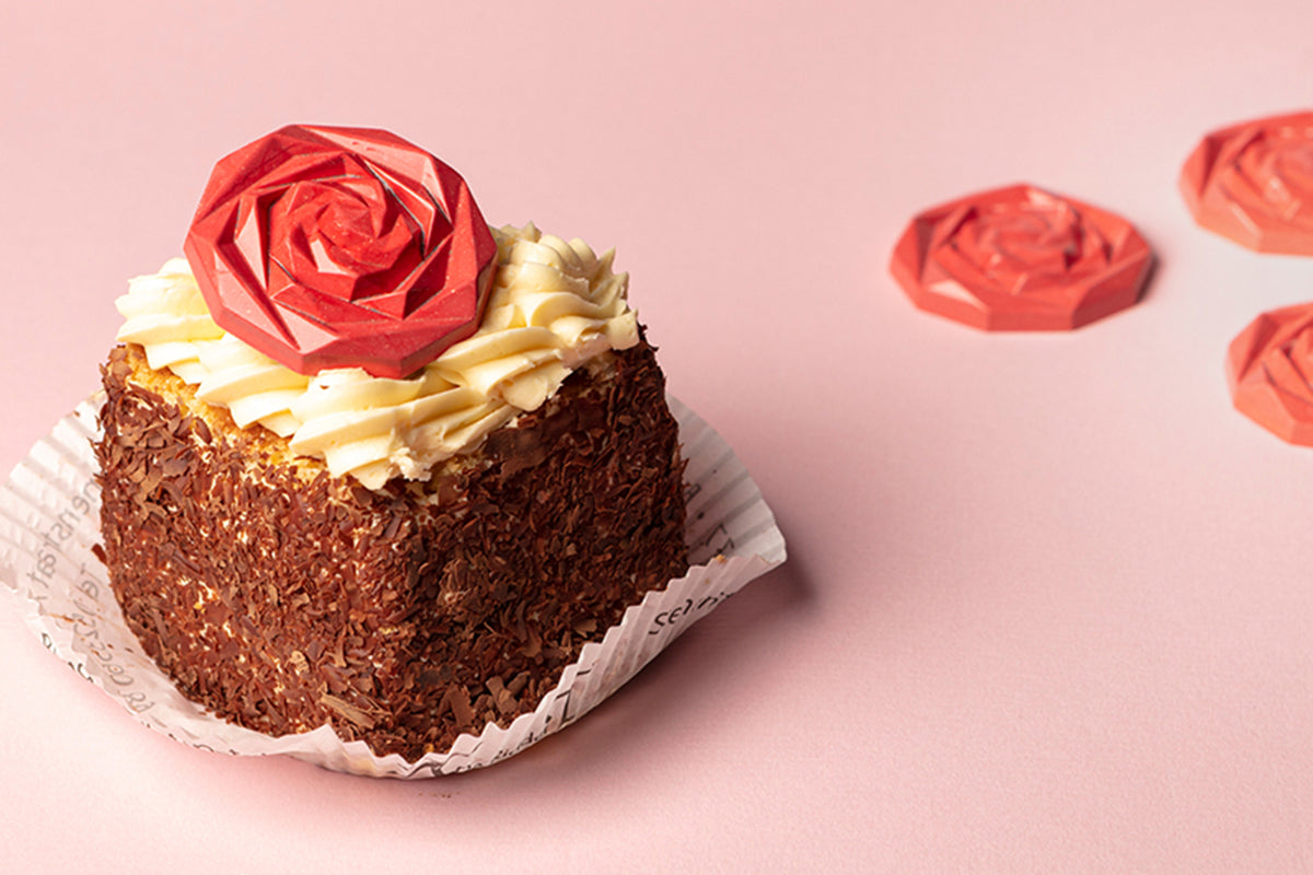 CF0246 - Chocolat Form - Chocolate Caraque Rose Polycarbonate Mould