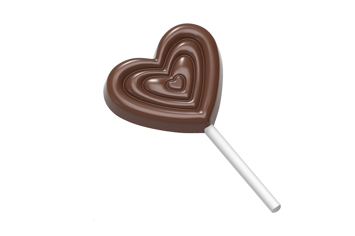 CF0248 - Chocolat Form - Chocolate  Lolly Heart Polycarbonate Mould