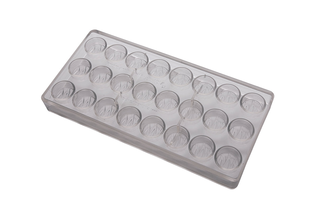 CF0304 - Chocolat Form - Praline Round Reliefs Polycarbonate Mould
