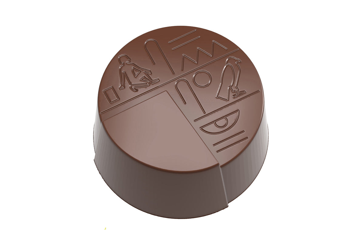 CF0305 - Chocolat Form - Hieroglyph Round Polycarbonate Mould