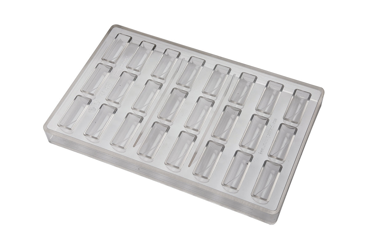 CF0408 - Chocolat Form - Rectangle Waving Line Polycarbonate Mould
