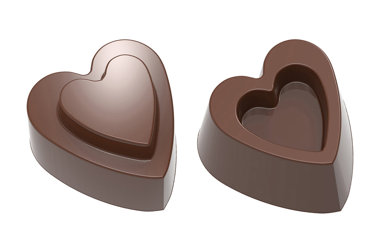 CF0607 - Chocolat Form - Chocolate Pair Of Hearts Polycarbonate Mould