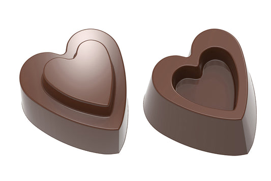 CF0607 - Chocolat Form - Chocolate Pair Of Hearts Polycarbonate Mould