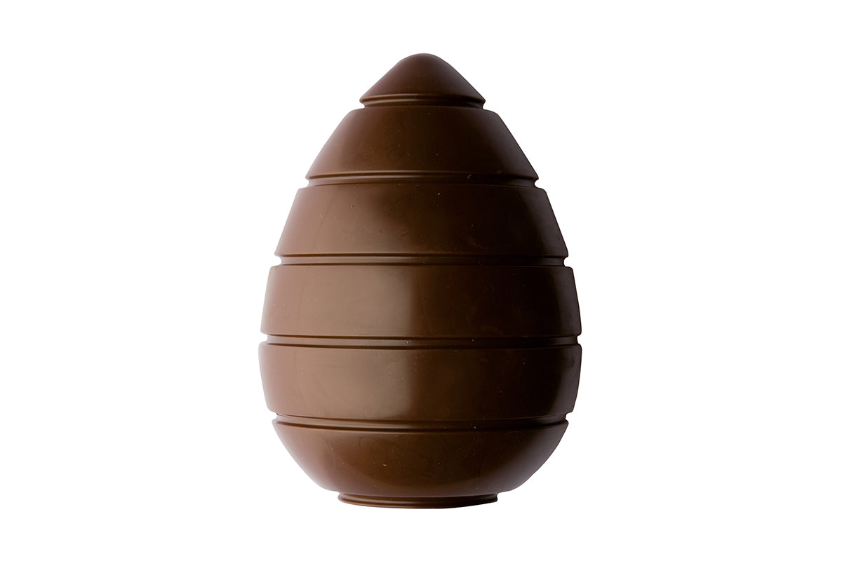 CF0716 - Chocolat Form - Egg 135 X 95 mm Striped Polycarbonate Mould