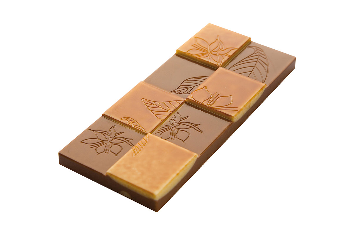CF0807 - Chocolat Form - Tablet 50 g Flowers Leaves Polycarbonate Mould