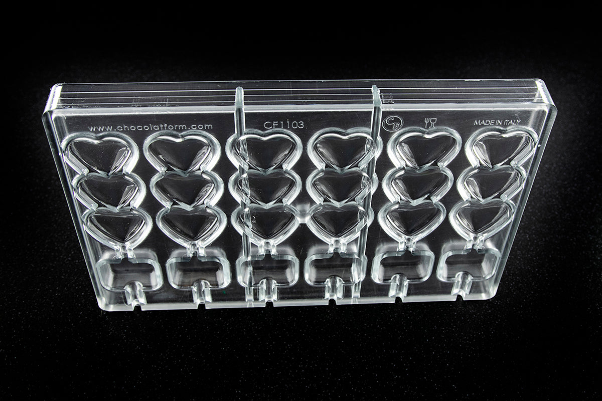 CF1103 - Chocolat Form - Stacked Heart Lollipop Polycarbonate Mould