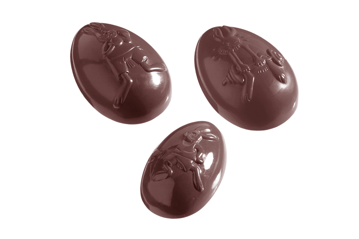 CW1042 - Chocolate World - Egg Olympia 6 Fig Polycarbonate Mould