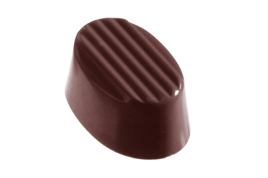 CW1135 - Chocolate World - Chocolate Oval Rib Polycarbonate Mould