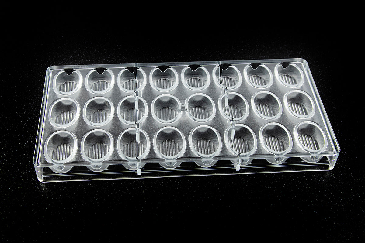 CW1135 - Chocolate World - Chocolate Oval Rib Polycarbonate Mould