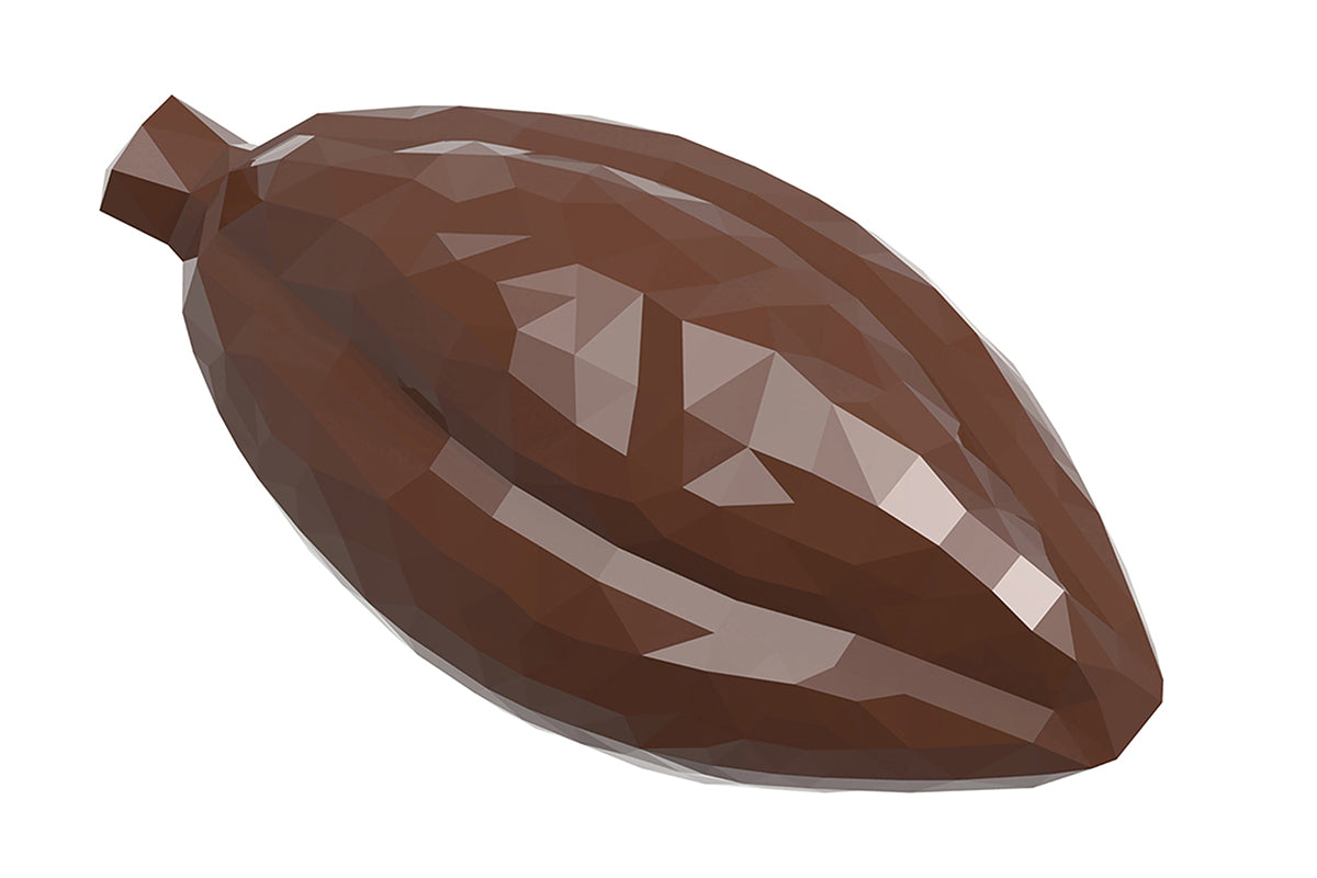 CW12000 - Chocolate World - Facet Cocoa Bean Polycarbonate Mould