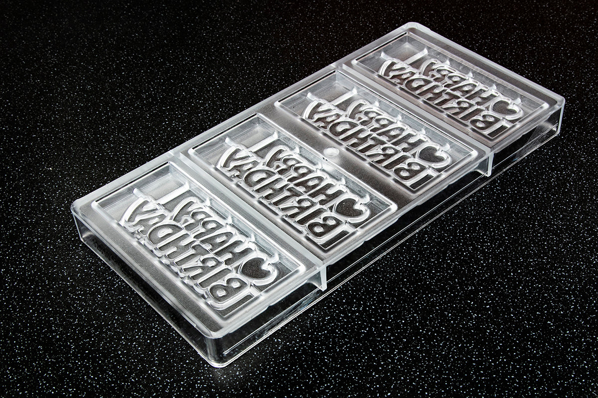 CW12010 - Chocolate World - "Happy Birthday" Tablet Polycarbonate Mould