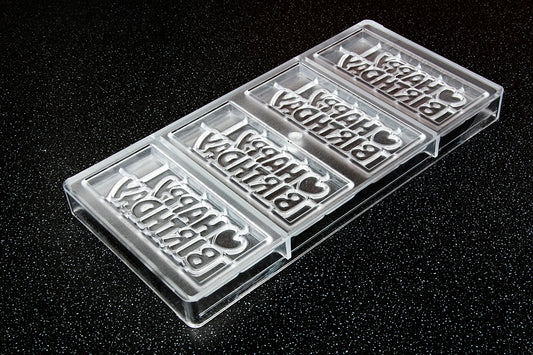 CW12010 - Chocolate World - "Happy Birthday" Tablet Polycarbonate Mould