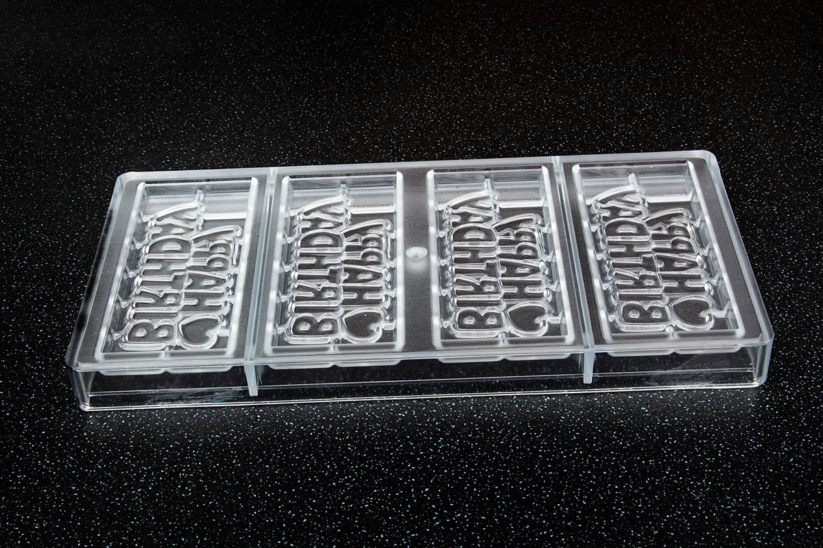 CW12010 - Chocolate World - "Happy Birthday" Tablet Polycarbonate Mould