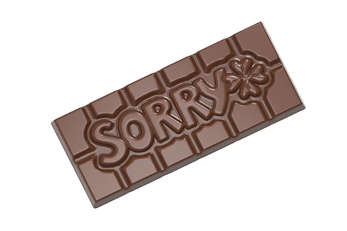 CW12015 - Chocolate World - "Sorry" Chocolate Tablet Polycarbonate Mould