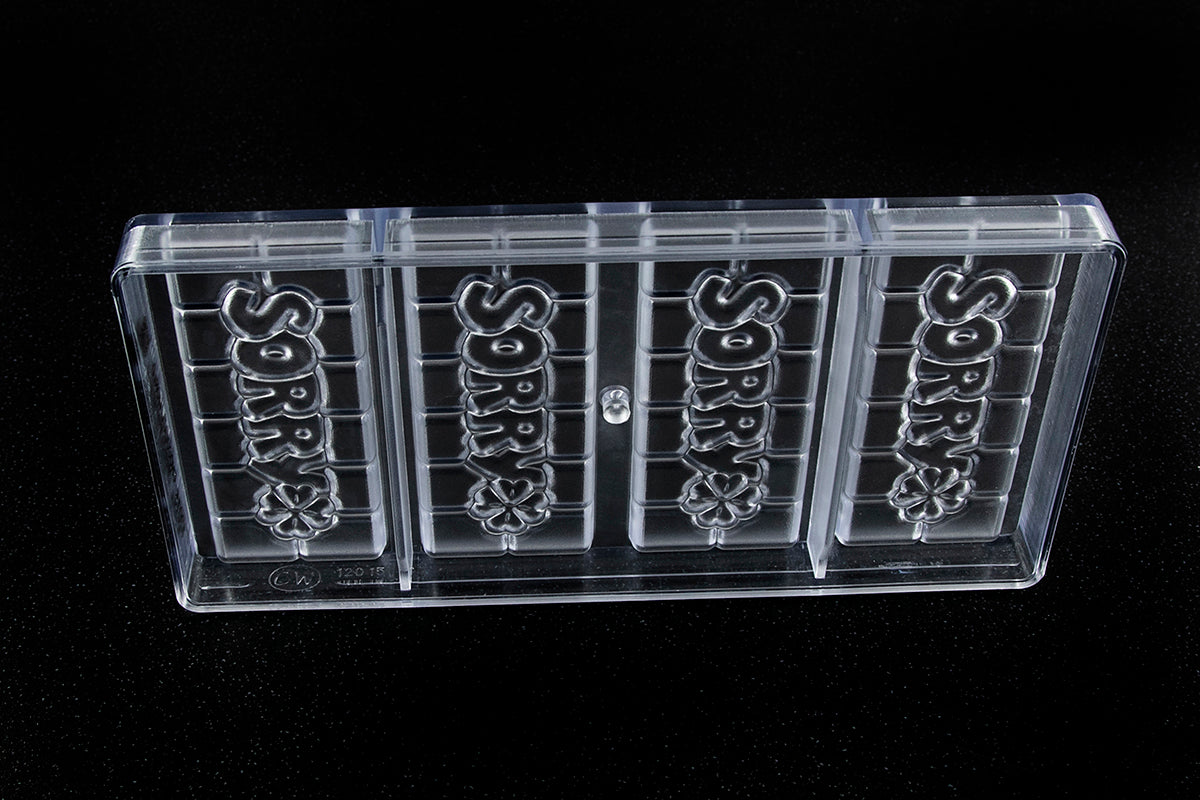 CW12015 - Chocolate World - "Sorry" Chocolate Tablet Polycarbonate Mould