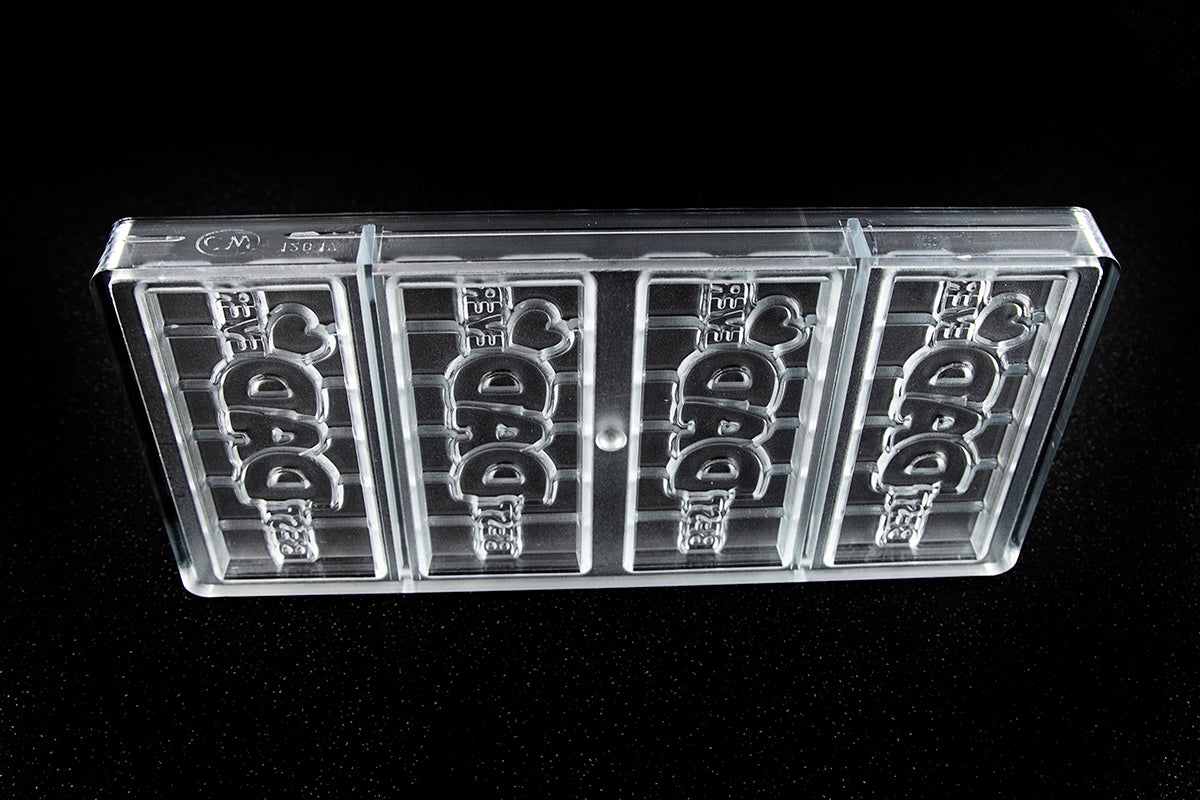 CW12017 - Chocolate World - "Best Dad Ever" Tablet Polycarbonate Mould