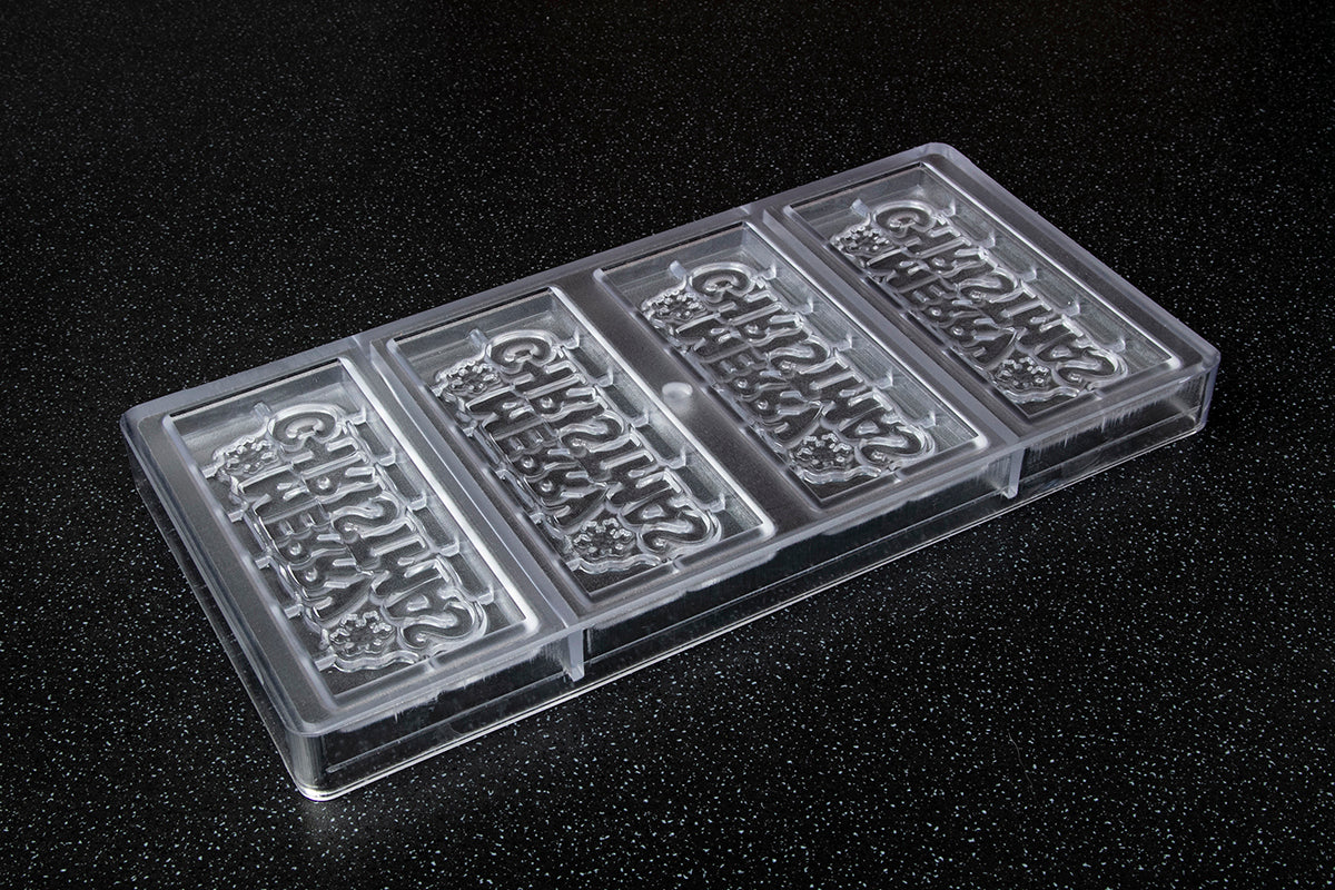 CW12025 - Chocolate World - "Merry Christmas" Tablet Polycarbonate Mould